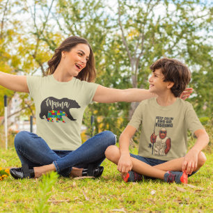 T-shirt Autisme Mama Ours avec ours Cub