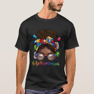 T-shirt Autisme Maman Afro Cheveux Bouclés Américaine Afri