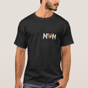 T-shirt Autisme Maman Coeur Puzzle Autisme Fête des Mères