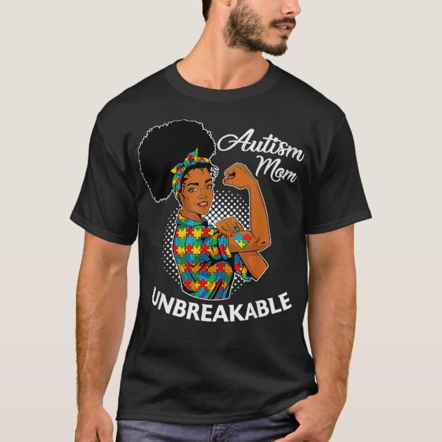 T-shirt Autisme Maman Indestructible Black Woman Autisme R (Devant)