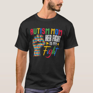 T-shirt Autisme Maman Puzzle Poing Sensibilisation sur l'a