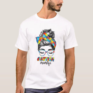 T-shirt Autisme Maman Vie Messager Lunettes de soleil Band