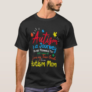 T-shirt Autisme Maman Voyage I Love My Tour Guide Autisme 