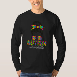 T-shirt Autisme Mère En Droit Messy Bun Puzzle Lunettes de