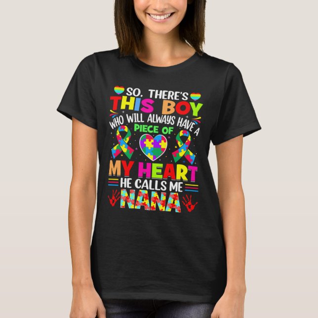 T-shirt Autisme Nana Sensibilisation sur l'autisme Grandma (Devant)