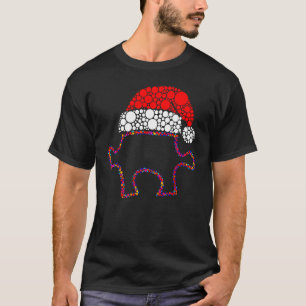 T-shirt Autisme Noël Chapeau de Noël Morceau de Puzzle TSA