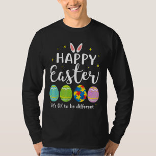 T-shirt Autisme OEuf de Pâques Bunny Puzzle
