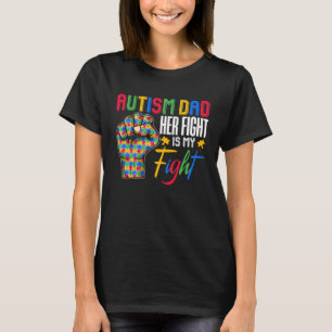 T-shirt Autisme Papa Puzzle Poing Sensibilisation sur l'au