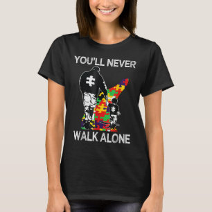 T-shirt Autisme Papa Soutien Seul Puzzle Vous Ne Marcherez