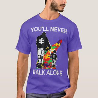 T-shirt Autisme Papa soutient seul Puzzle Vous ne marchere