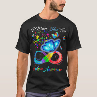 T-shirt Autisme papillon Je Porte Du Bleu Pour La Sensibil