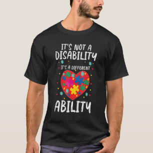 T-shirt Autisme Puzzle Ce n'est pas un handicap C'est Dif