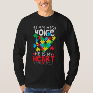T-shirt Autisme Puzzle Pièce Coeur Je suis sa voix Femmes 