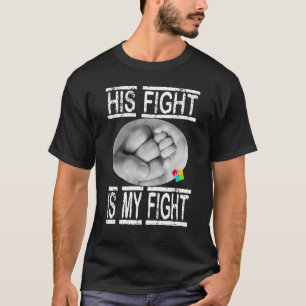T-shirt Autisme Son Combat Est Mon Combat Père Et Fils Mei