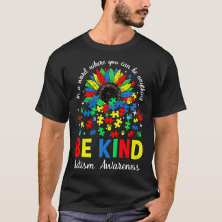T-shirt Autisme Tournesol Puzzle Be Kind Sensibilisation s