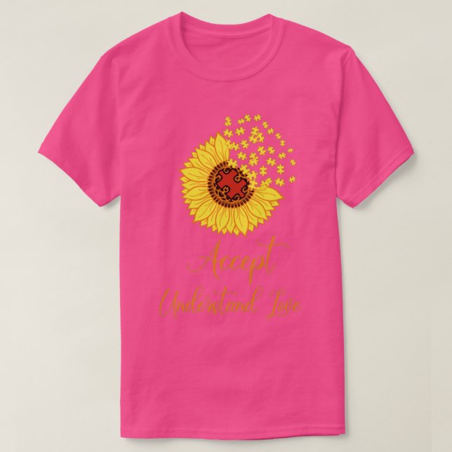T-shirt Autisme Tournesol puzzle Cricut t Shirt (Design devant)