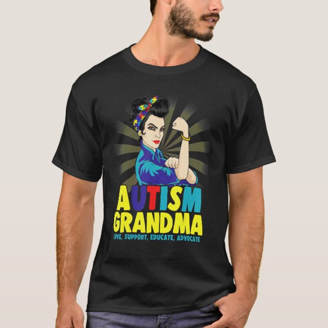 T-shirt Autistic Autism Awareness Grandma Strong Shirts Wo (Devant)