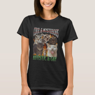 T-shirt Autistic et Gay Funny Cat meme Bootleg Graphisme