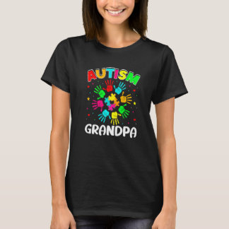T-shirt Autistic Grandpa Puzzle Soutien Famille Autisme Aw