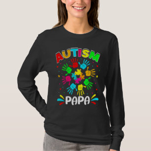 T-shirt Autistic Papa Puzzle Support Famille Autisme Sensi