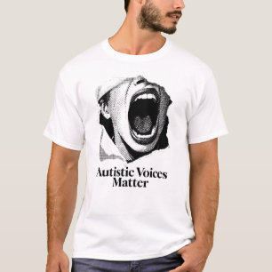 T-shirt Autistic Voices Matter Design de manifeste B&W a
