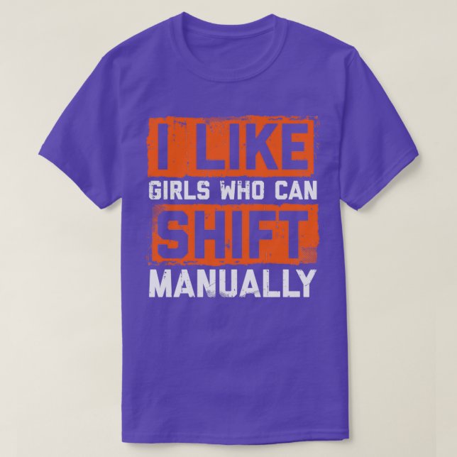 T-shirt Auto Mécanique Girl Shift Manuellement Pièces d'Au (Design devant)