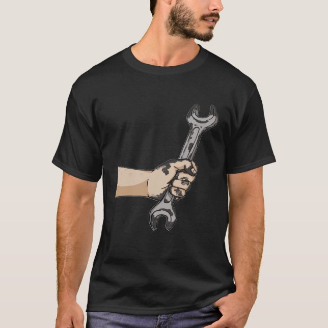 T-shirt Auto Wrench Workshop  Garage Car Mechanic (Devant)