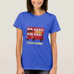 T-shirt Autobus illustré de rouge de double Decker Londres