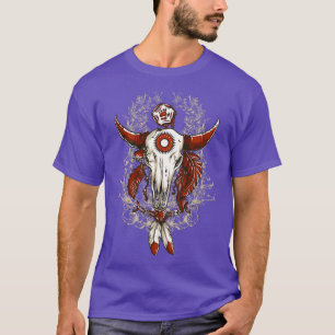 T-SHIRT AUTOCHTONE AMERICAN BUFFALO SKULL