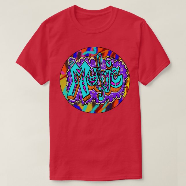 T-shirt autocollant couleur musique (Design devant)