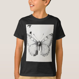 T-shirt Autocollant de dessin au crayon papillon monarque 