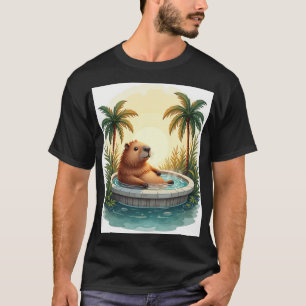 T-shirt Autocollant de détente dans un bain à remous de ca