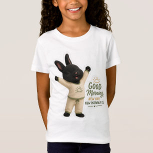 T-Shirt Autocollant de lapin étiré du matin