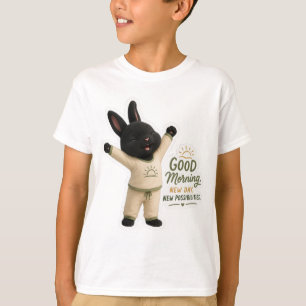 T-shirt Autocollant de lapin étiré du matin
