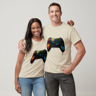 T-shirt Autocollant de manette de jeu Color Splash