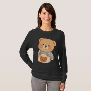 T-shirt Autocollant de nounours mignon et duveteux – Kawai