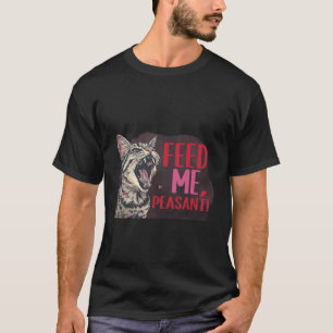 T-shirt Autocollant drôle de chat boss "Nourrissez-moi, pa