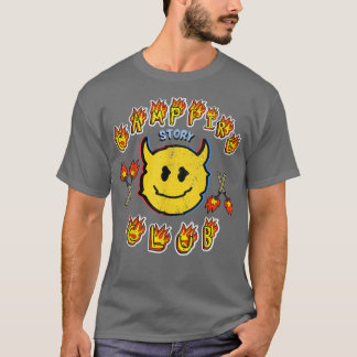 T-shirt Autocollant facial Devil Retro Éffrayant Campfire 