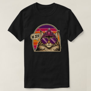 T-shirt Autocollant personnalisé de Reine Féline Rétro ave