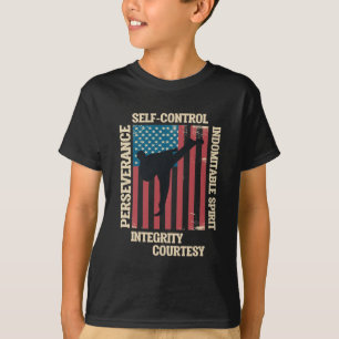 T-shirt Autodéfense du drapeau américain des Arts martiaux