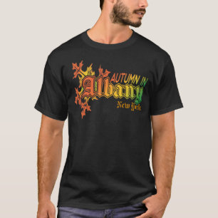 T-shirt Automne à Albany New York avec les feuilles d'auto