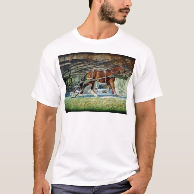 T-shirt Automne Amish Buggy Horse (Devant)