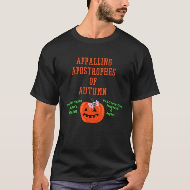 T-shirt Automne apostrophes effroyables mignon citrouille  (Devant)