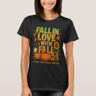 T-shirt Automne automne amoureux avec Automne Bootleg Rétr
