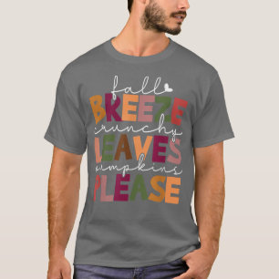 T-shirt Automne Breeze Automne Feuilles Citrouilles S'Il V