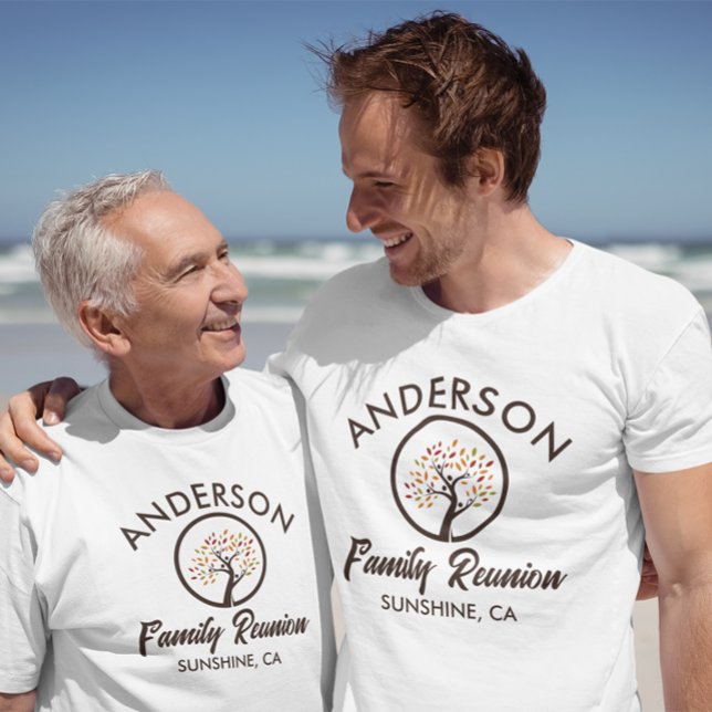 T-shirt Automne Brown Famille Réunion Arbre famille Feuill (Créateur téléchargé)