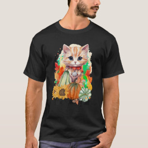 T-shirt Automne Chat C'est Automne Y tous les Citrouilles
