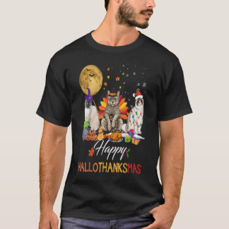 T-shirt Automne Chat mignon Halloween Thanksgiving Christ
