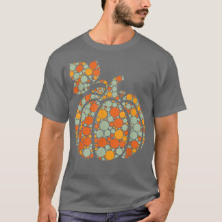 T-shirt Automne Citrouille Automne Harvest Polka Dot Inter