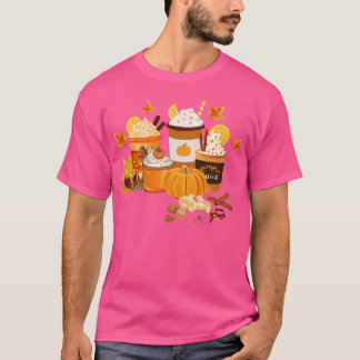 T-shirt Automne Citrouille Épice et Louveur de café